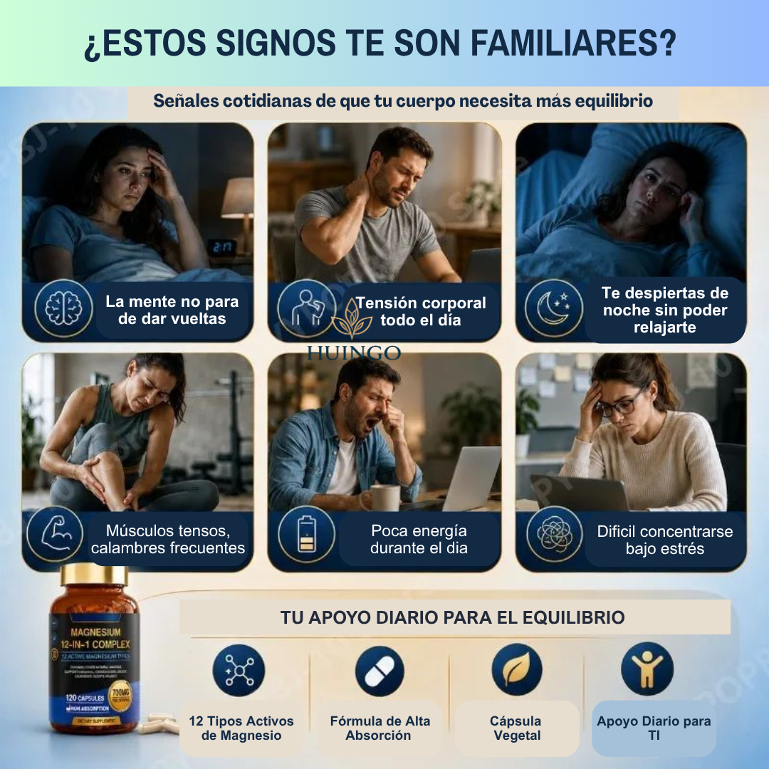 Magnesium Complex 12 en 1 | Energía, Descanso y Bienestar Diario